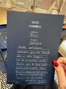 Liu Jo Cristina Jové Astrología Paseo de Gracia Barcelona